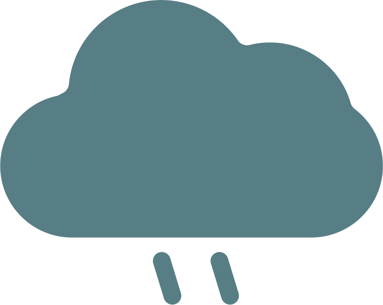 Dichte Wolken, etwas Regen Dichte Wolken, etwas Regen